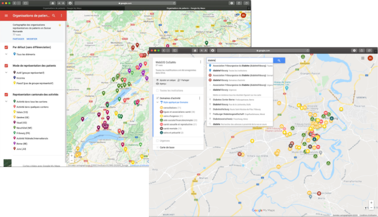 Kartierung der Patientenorganisationen, DigiHealth und CoSaMo, HEdS Freiburg